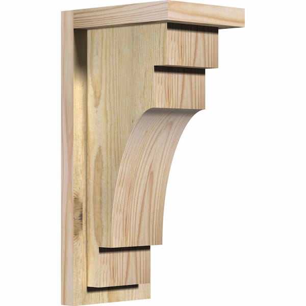 Ekena Millwork Mediterranean Rough Sawn Corbel w/Backplate, Douglas Fir, 6"W x 8"D x 16"H COR06X08X16MED01RDF - main